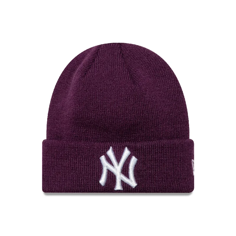 New York Yankees Infant League Essential Dark Purple Cuff Knit Beanie Hat