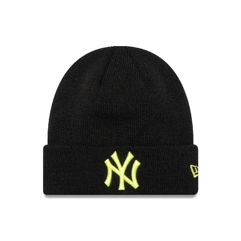 New York Yankees League Essential Youth Black Cuff Knit Beanie Hat