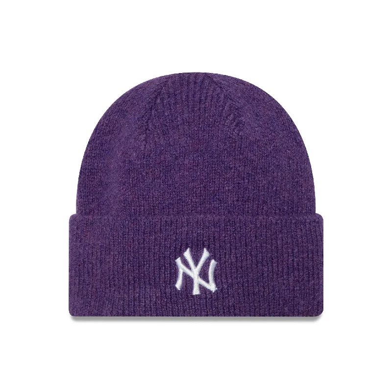 New York Yankees Womens Purple Wide Cuff Knit Beanie Hat