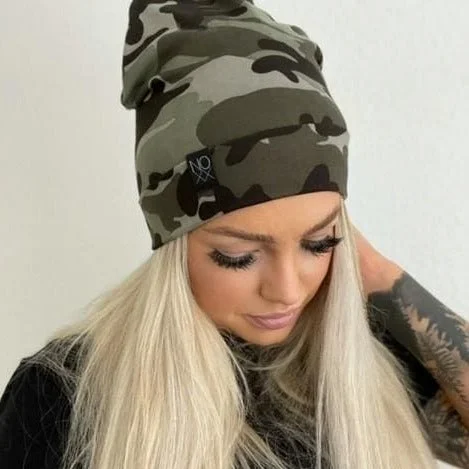 Olive Camouflage | Jersey Knit Beanie