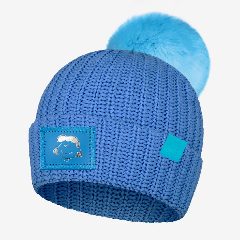 Lucy Soft Blue Pom Beanie