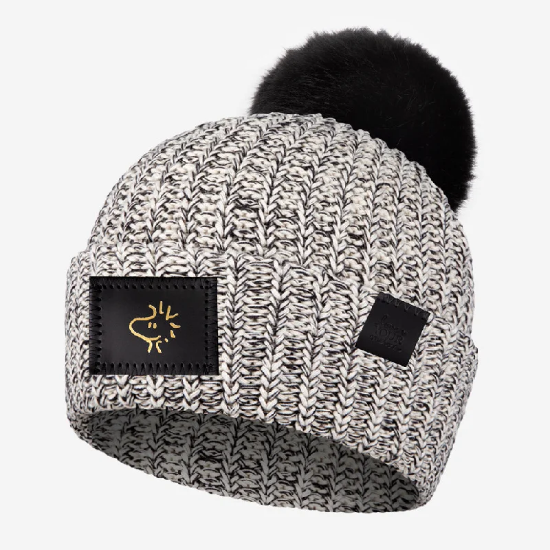 Woodstock Black Speckled Pom Beanie