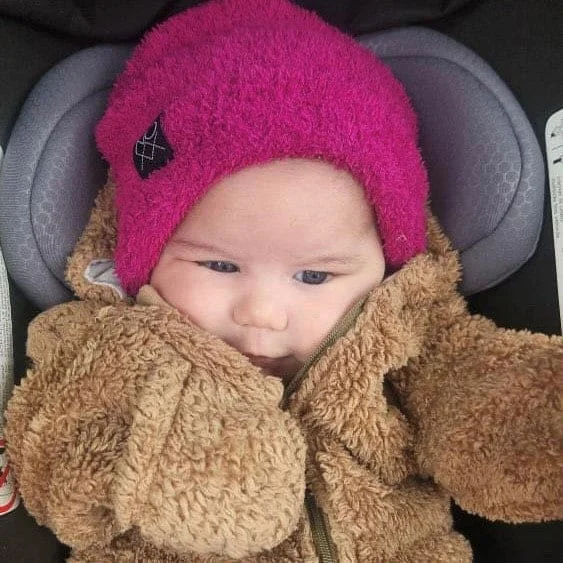 Plush Teddy Beanie | Magenta