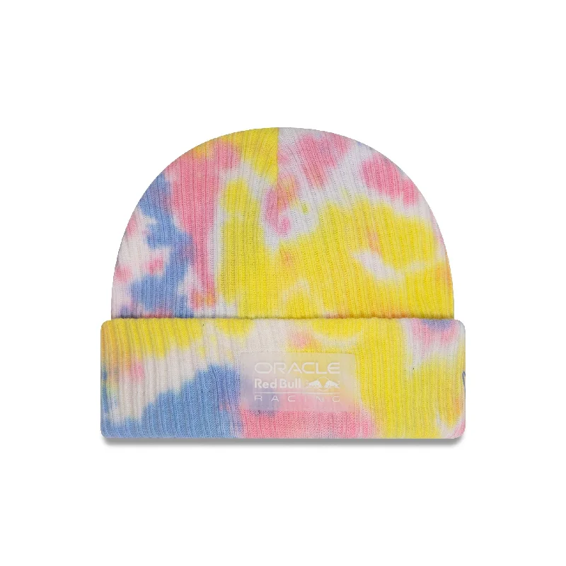 Red Bull Racing Tie Dye Multi Short Cuff Knit Beanie Hat