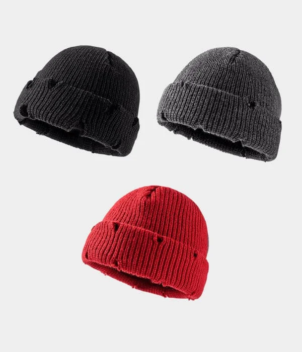 RIPPED FISHERMAN BEANIE 3-PACK.