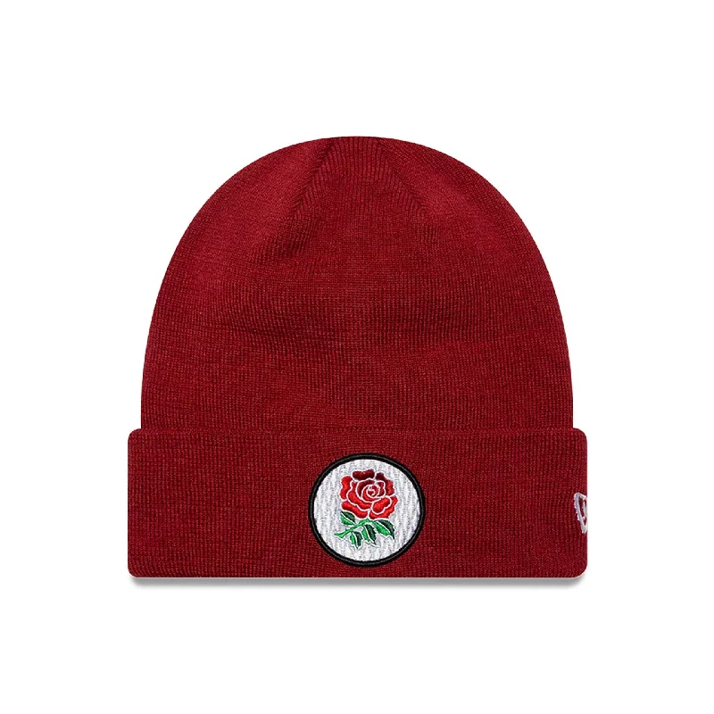 Rugby Football Union Polylana Dark Red Cuff Knit Beanie Hat