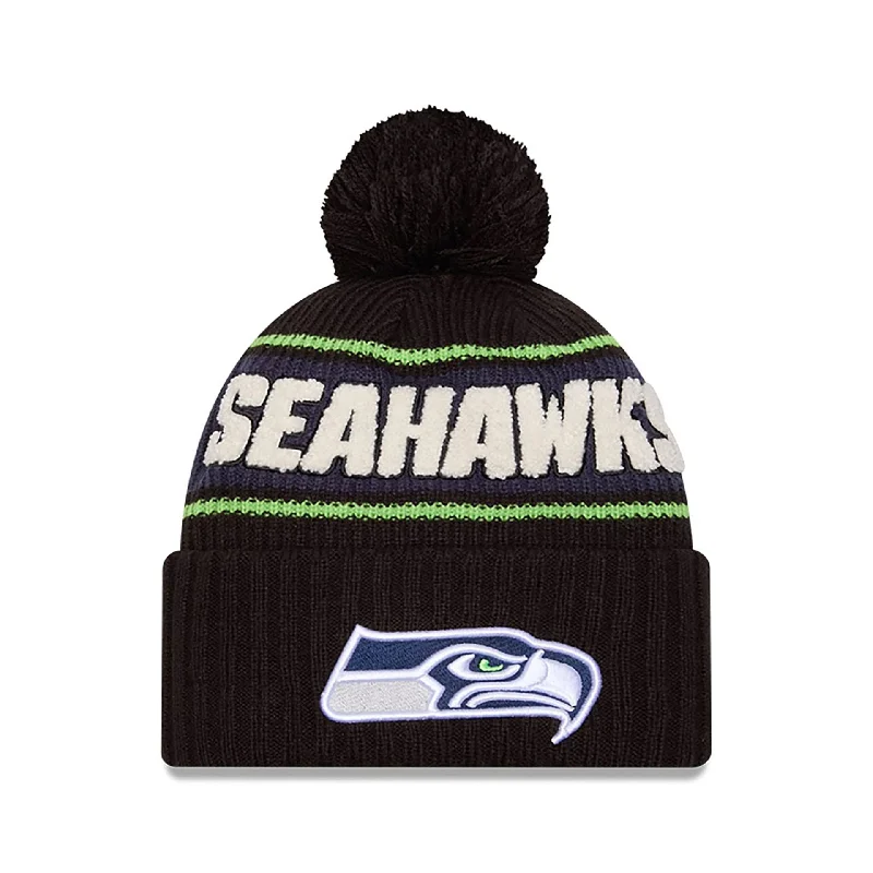 Seattle Seahawks NFL Sideline 2024 Black Sport Knit Beanie Hat