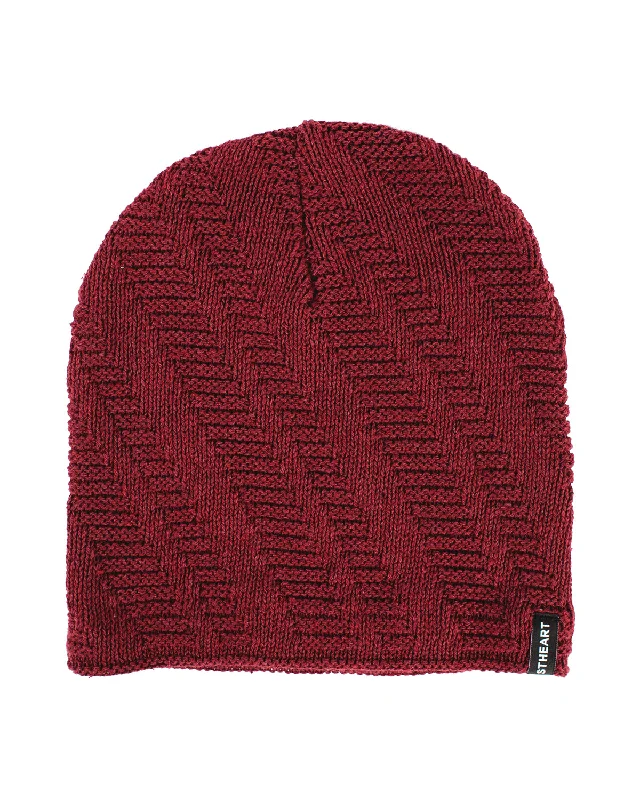 Staircase Slouch Beanie | Burgundy