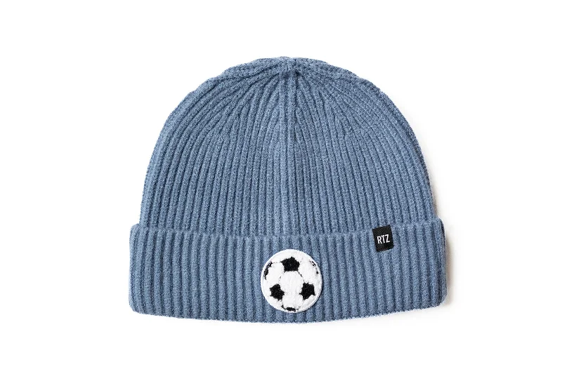 Stormy Blue Terry Soccer Beanie