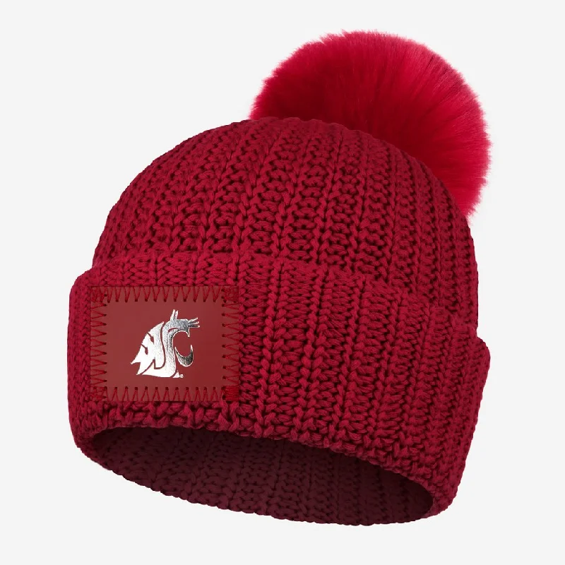 Washington State Cougars Crimson Pom Beanie