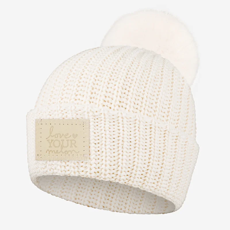 Natural Monochrome Pom Beanie